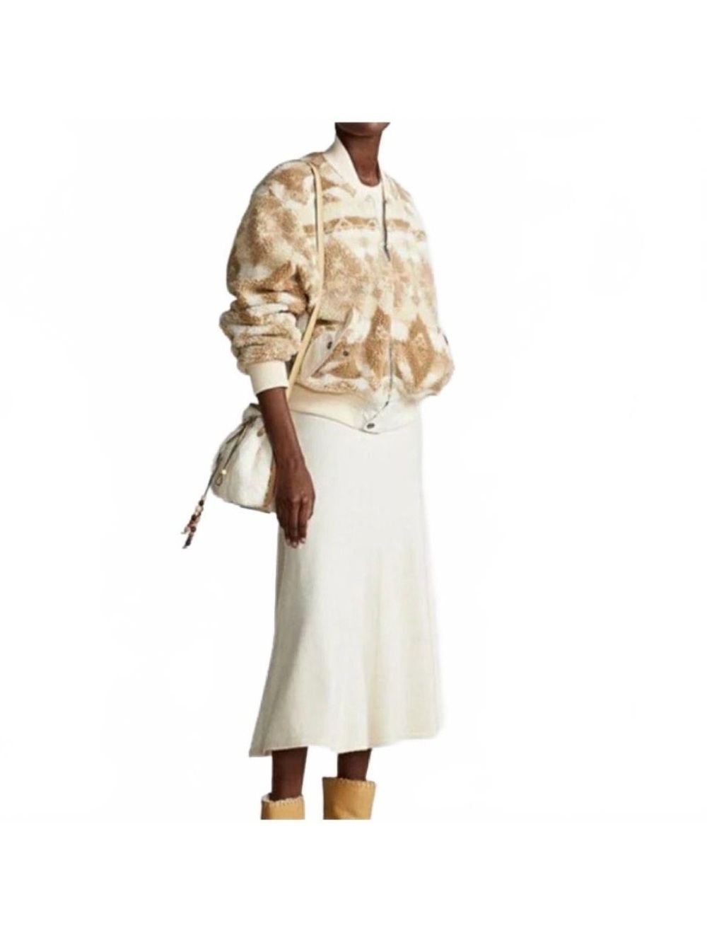 Polo Ralph Lauren Cream Reversible Navajo Southwest Fleece Sherpa bomber Coat  M